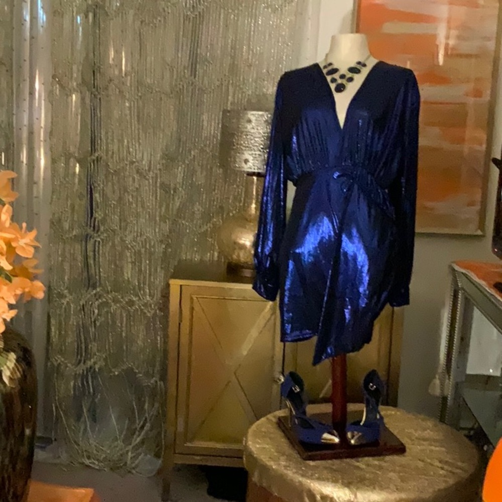 A vibrant blue dress